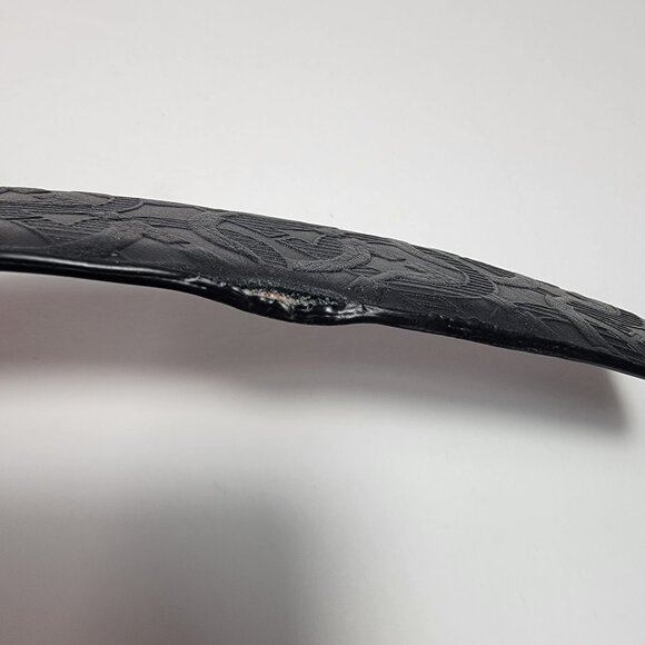 Salvatore Ferragamo Black Leather Embossed Adjustable Gancini Belt - Picture 4 of 7